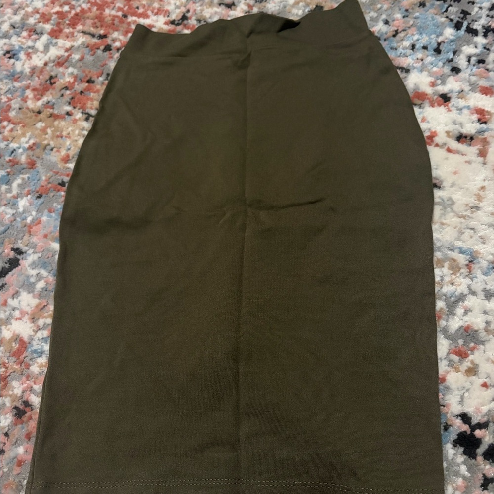 Charlotte Russe Dark Olive Pencil Skirt
